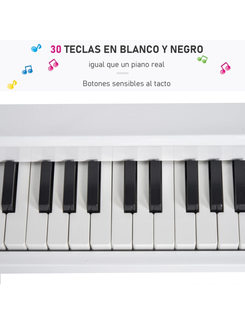 imagem grande de Piano de Cauda Infantil 52x50x49cm cor branco F12-005WT7