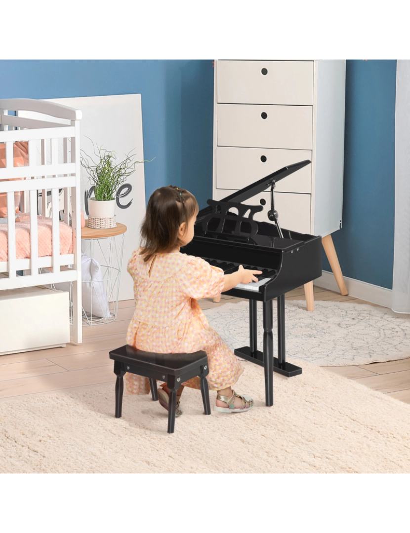 imagem de Piano de Cauda Infantil 52x50x49cm cor preto F12-005BK2