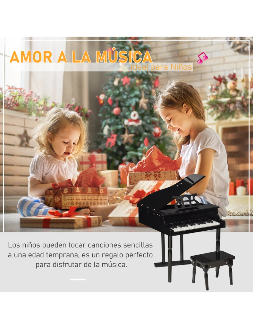 imagem de Piano de Cauda Infantil 52x50x49cm cor preto F12-005BK4