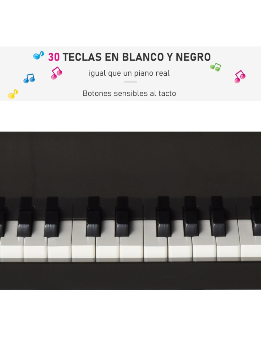 imagem de Piano de Cauda Infantil 52x50x49cm cor preto F12-005BK7