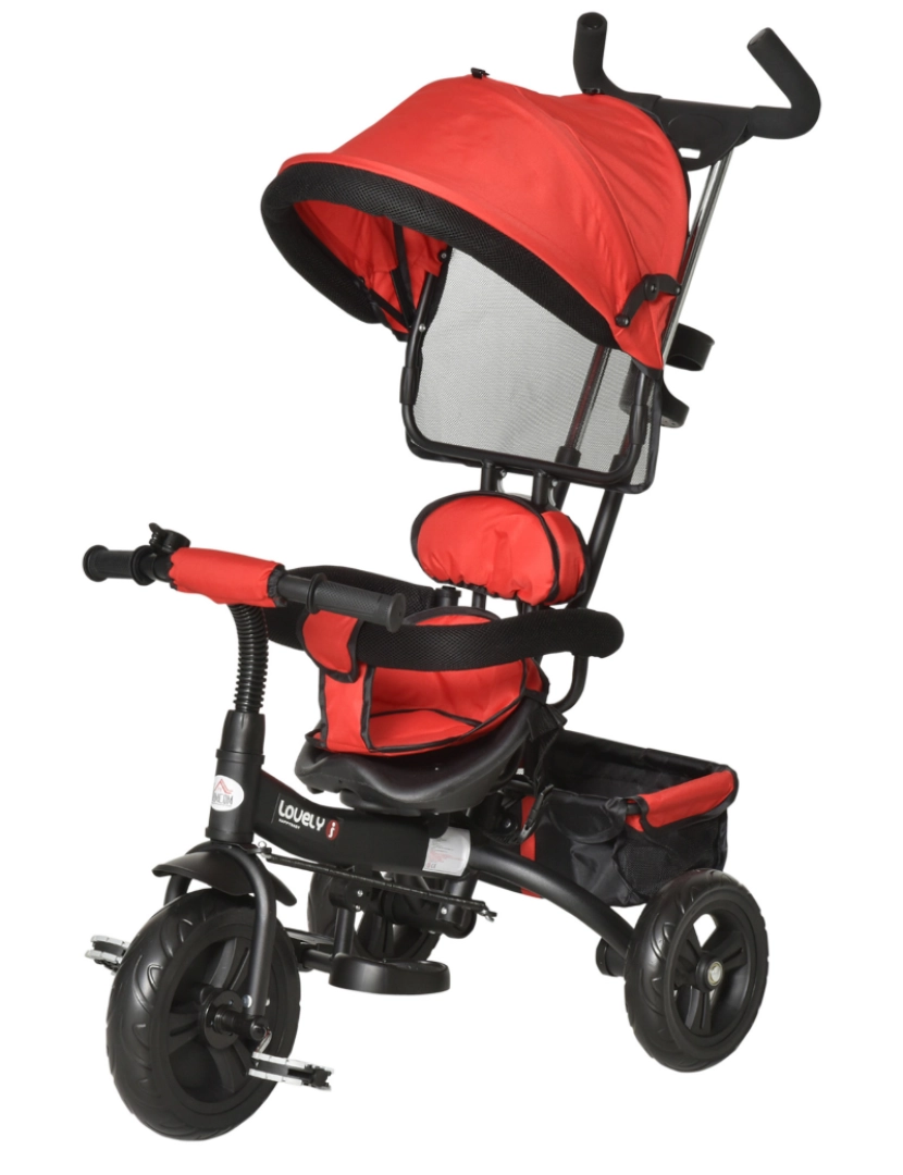 Homcom - Triciclo infantil 92x51x110cm cor vermelho e preto 370-026RD