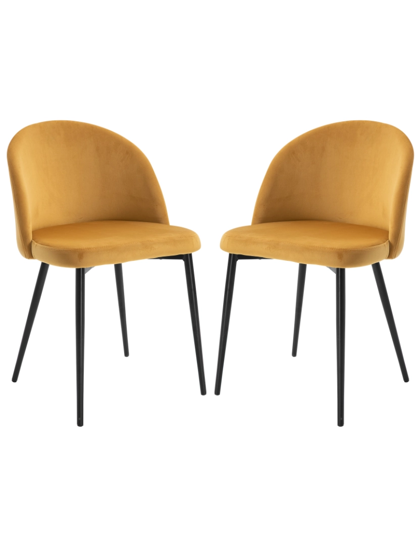Homcom - Conjunto de cadeira de jantar de 2 peças 49x50x77cm cor caramelo 835-139