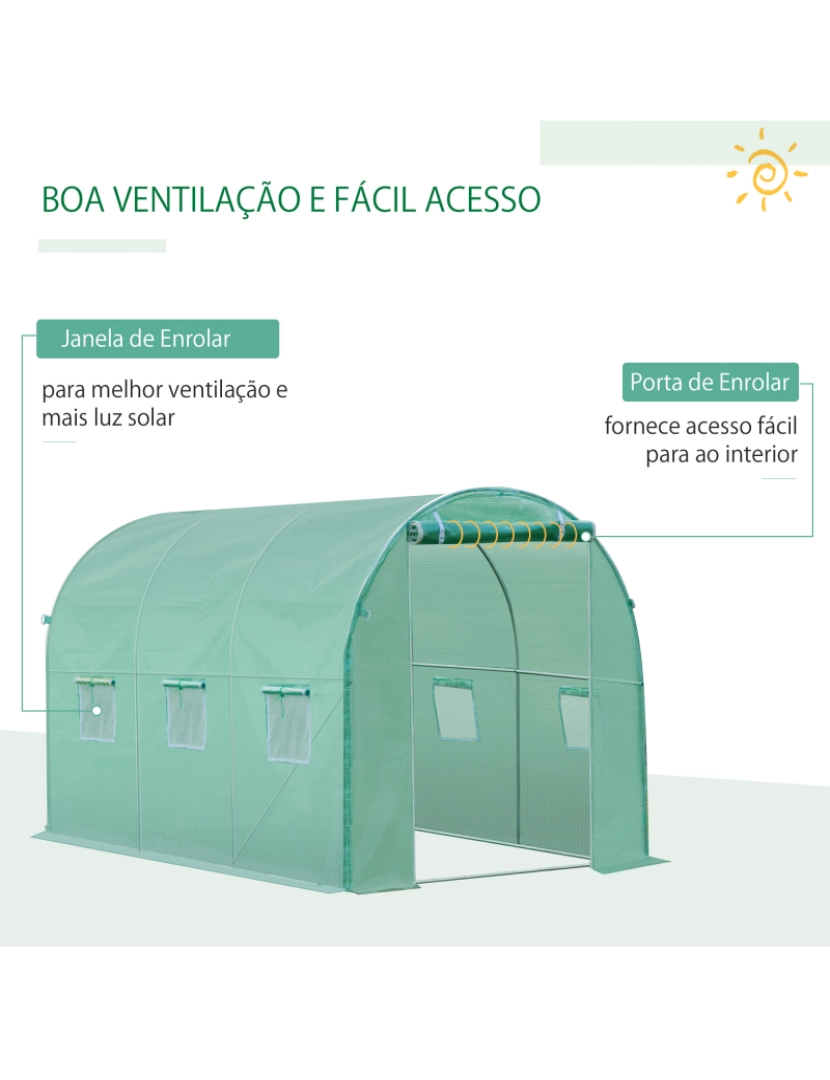 imagem de Cobertura para Estufa de Túnel 300x200x200cm cor verde 845-382V03GN6