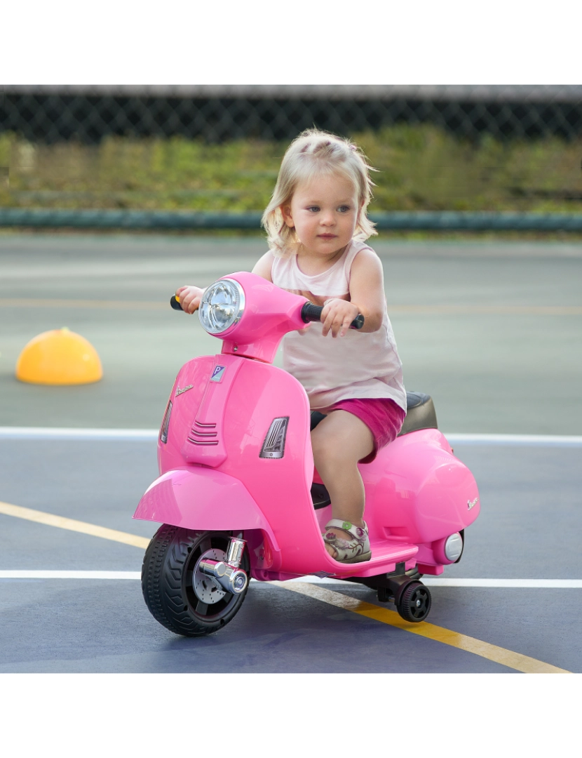 imagem de Motocicleta elétrica infantil 66,5x38x52cm cor rosa 370-138PK2