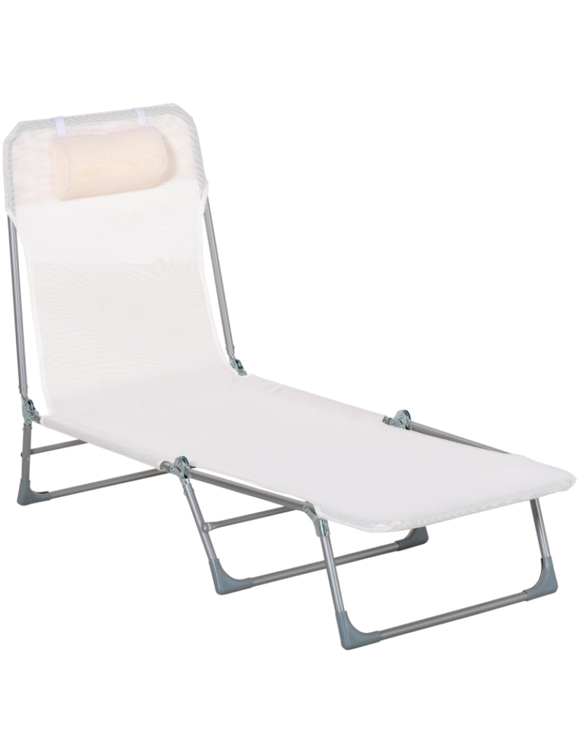 Outsunny - Espreguiçadeira cor cream white 84B-622CW
