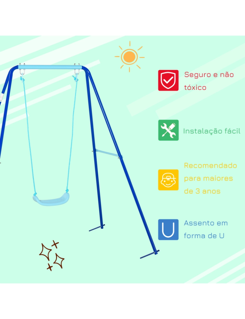 imagem de Metal Swing Set cor dark blue, light blue 344-0195