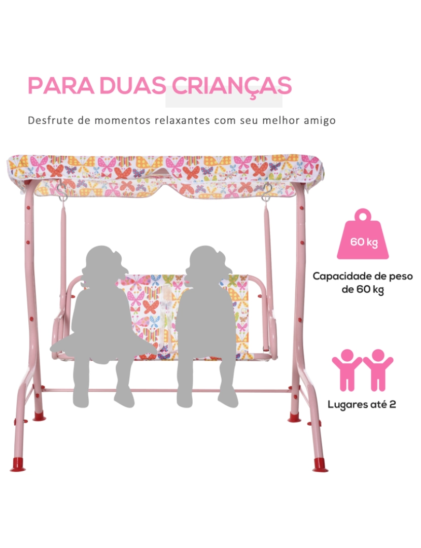 imagem de Baloiço Jardim Infantil 110x70x110cm cor rosa 312-026PK4