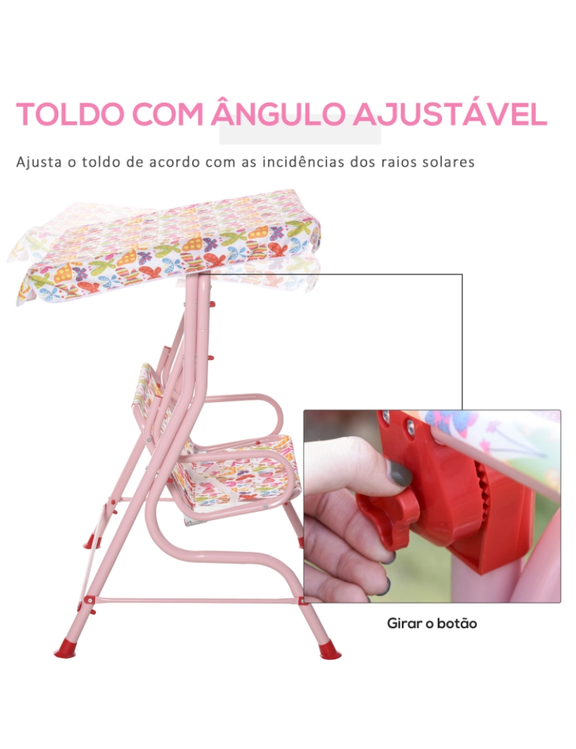 imagem de Baloiço Jardim Infantil 110x70x110cm cor rosa 312-026PK8