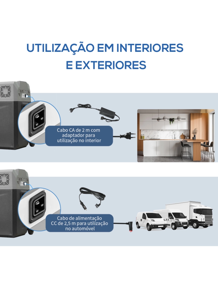 imagem de Geleira Elétrica Portátil 58,6x37,8x54,5cm cor cinzento C00-0198