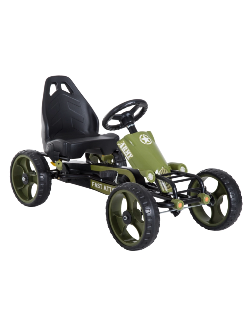 Homcom - Go-Kart a Pedais 105x54x61cm cor verde 341-025