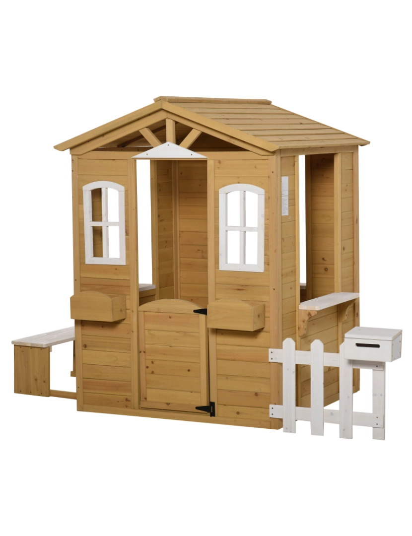 Outsunny - Casa para crianças cor natural and white 345-020
