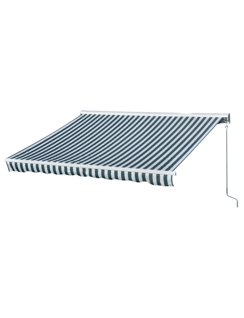 Outsunny - Outsunny Toldo elétrico retrátil com função manual com manivela e controle remoto 300x250 cm para portas janelas verde e branco