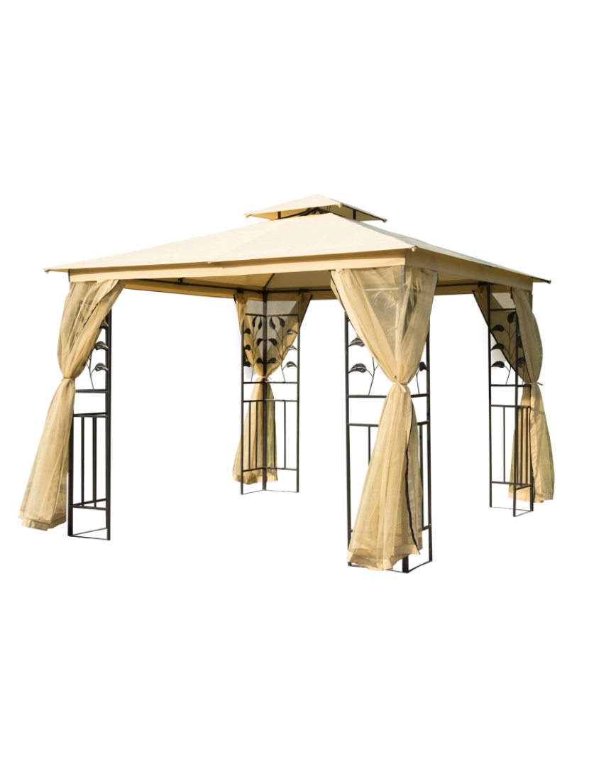 Outsunny - Pérgola de Exterior 300x300x265cm cor bege 01-0874