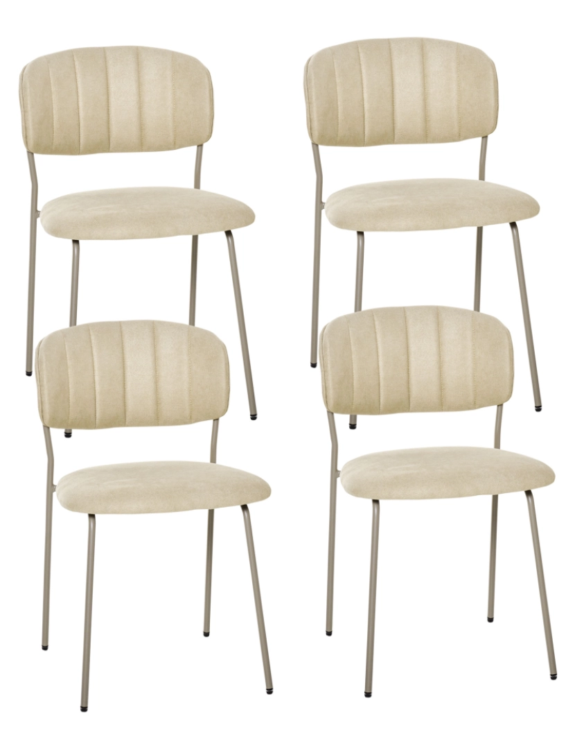 Homcom - Conjunto de Cadeiras de Sala de Jantar 49.5x55x81 cor bege 835-364BG