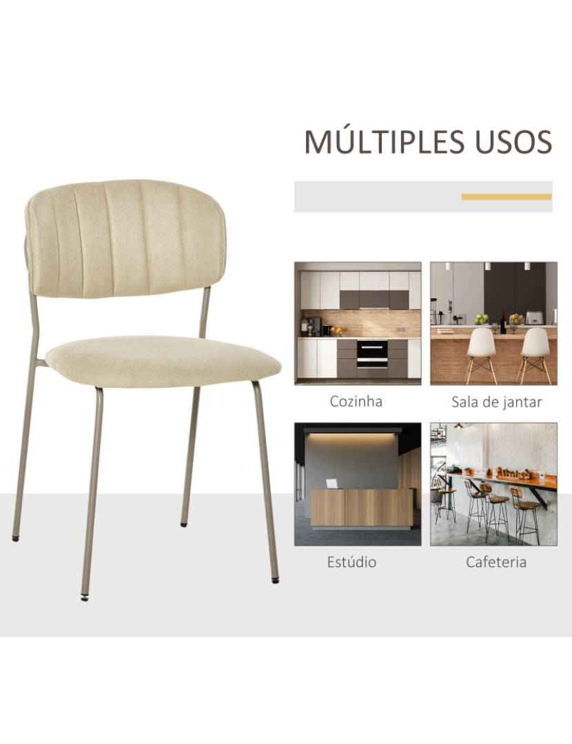 imagem de Conjunto de Cadeiras de Sala de Jantar 49.5x55x81 cor bege 835-364BG6