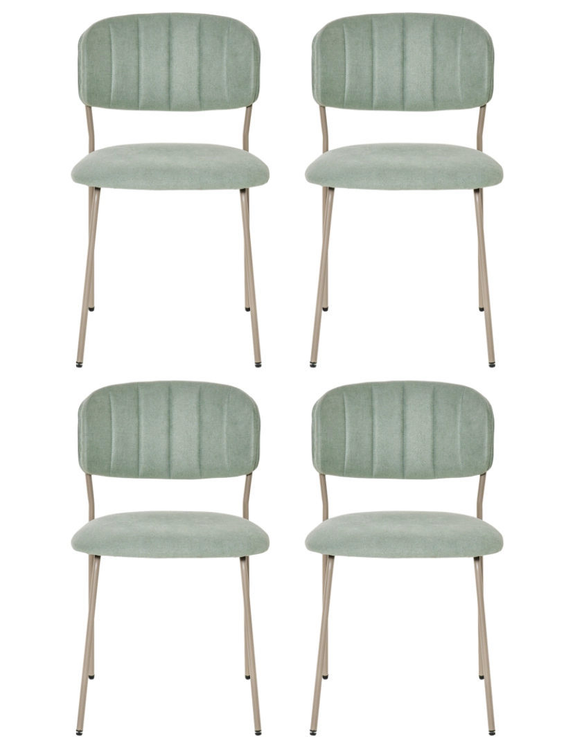 Homcom - HOMCOM Conjunto de 4 Cadeiras de Sala de Jantar Empilháveis com Pés de Metal Estilo Moderno Nórdico para Cozinha Bar Restaurante Carga Máx. 100kg 49,5x55x81cm Verde