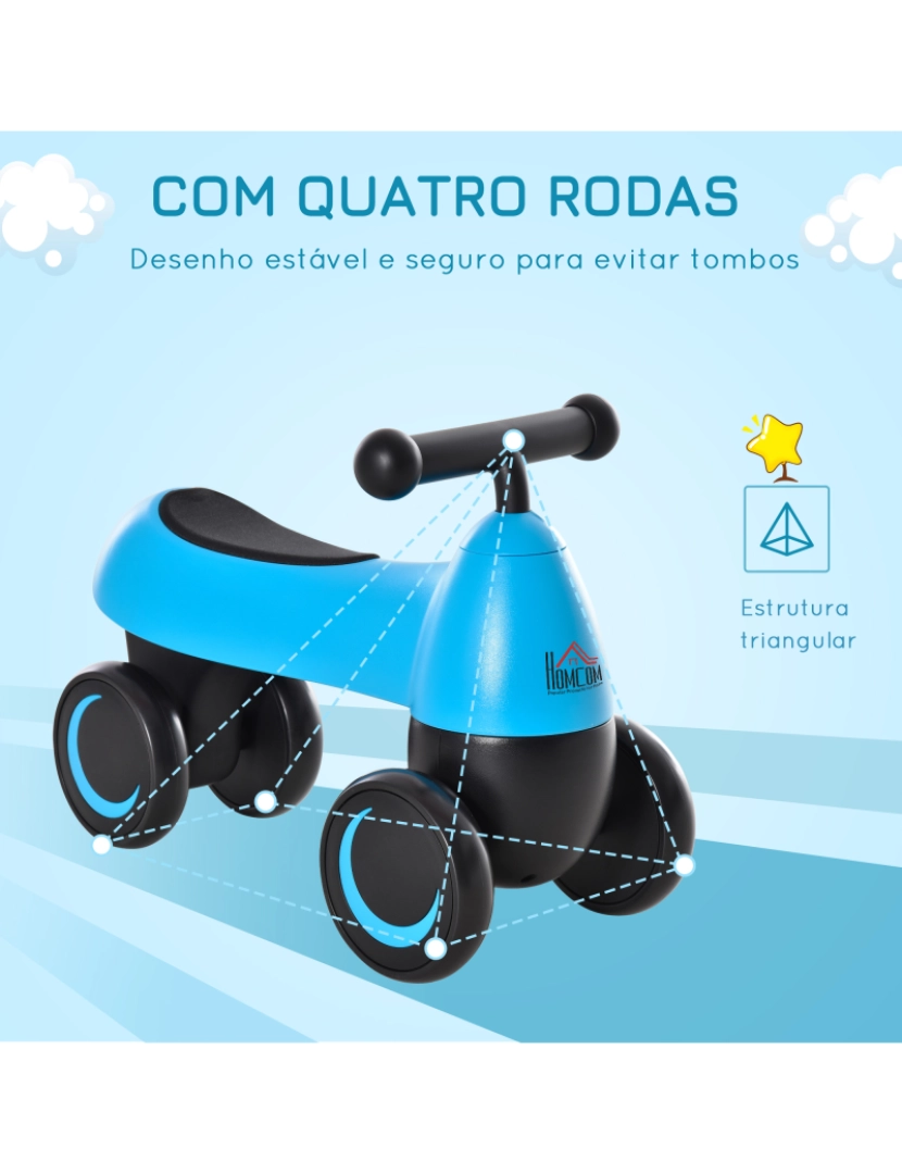 imagem de Quadriciclo Infantil 54x26x38cm cor azul e preto 370-153BU5