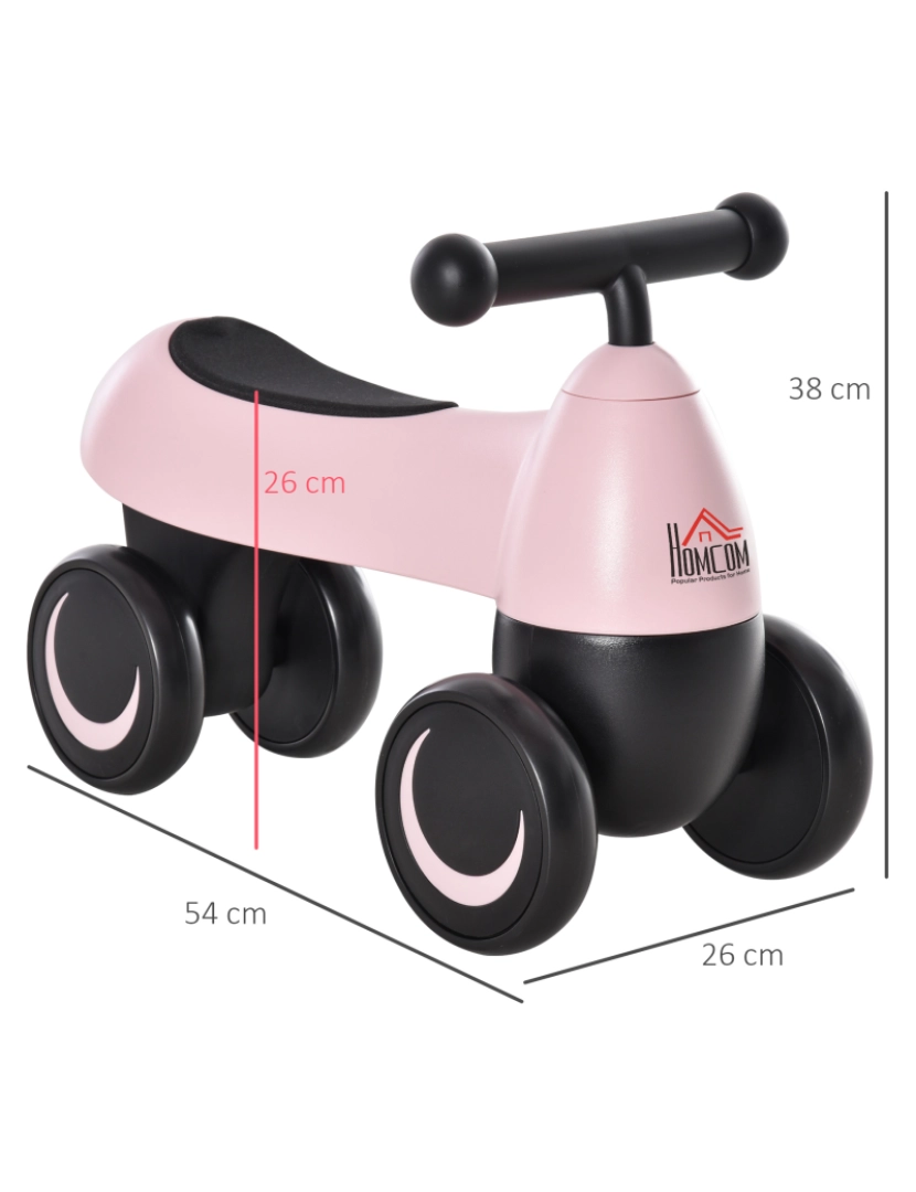 imagem de Quadriciclo Infantil 54x26x38cm cor rosa e preto 370-153PK3