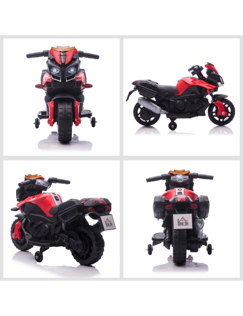 imagem grande de HOMCOM Moto Elétrica para Crianças a partir de 18 Meses 6V com Faróis Buzina 2 Rodas de Equilibrio Velocidade Máx. de 3km/h Motocicleta de Brinquedo 88,5x42,5x49cm Vermelho8