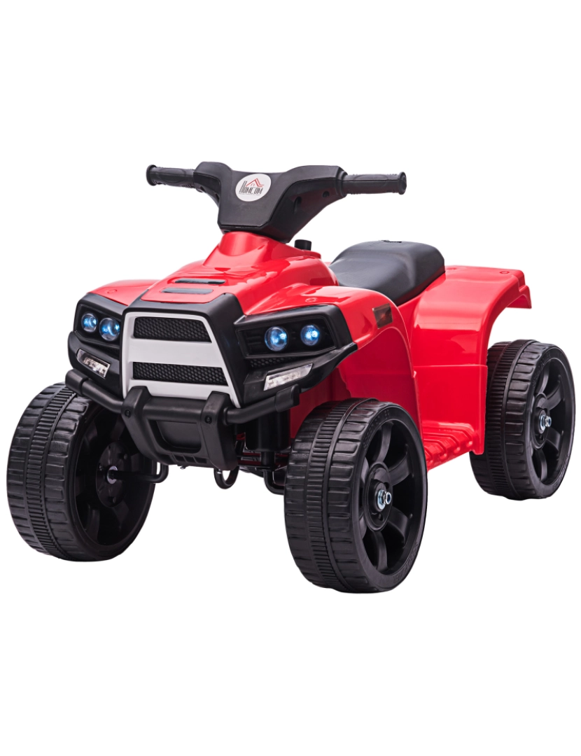 Homcom - HOMCOM Quadriciclo Elétrico para Crianças acima de 18 Meses Quadriciclo Infantil a Bateria 6V Faróis Buzina Velocidade -3km/h Avanço e Recuo 65x40x43cm Vermelho