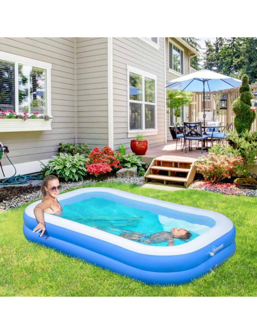 imagem de Piscina Inflável 262x176x56cm cor azul 848-0382