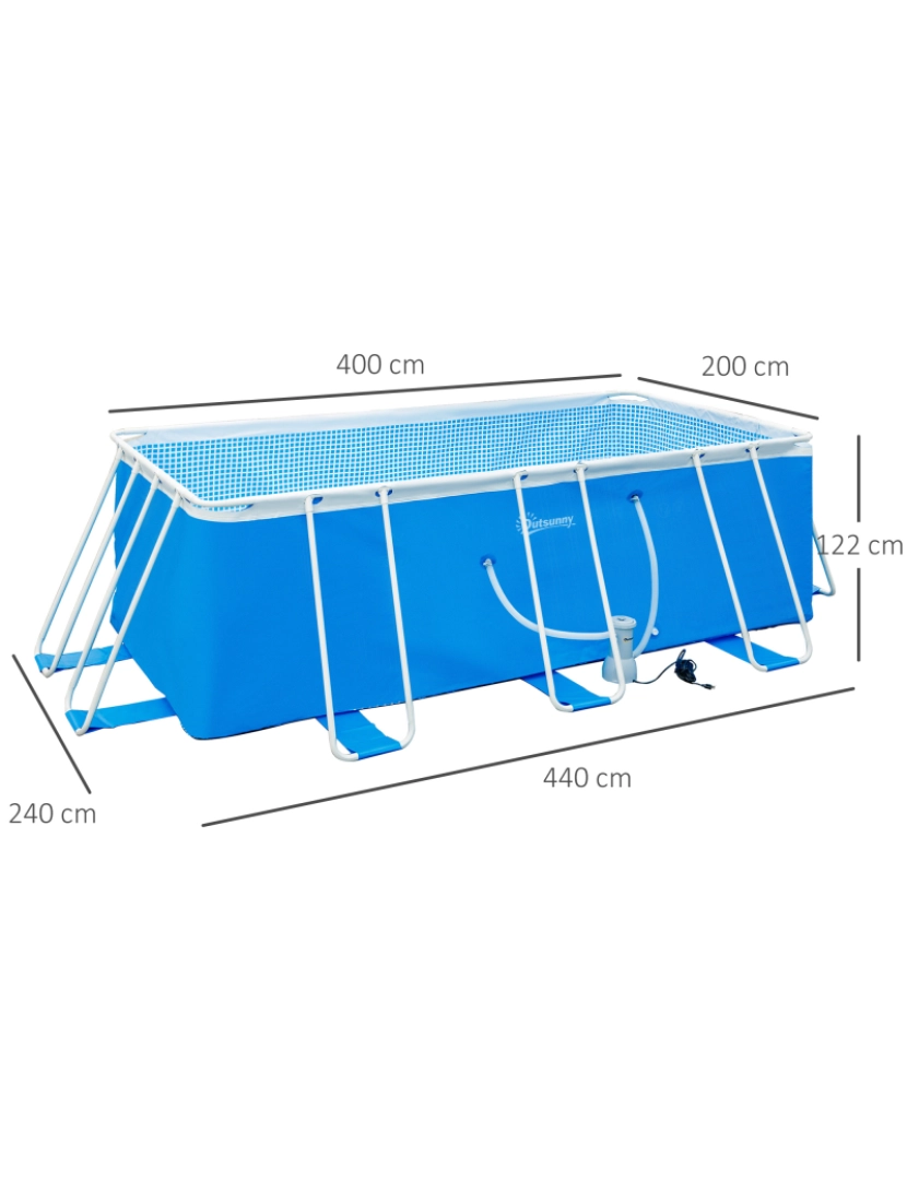 imagem de Piscina Desmontável Tubular 440x240x122cm cor azul 848-030V90BU3