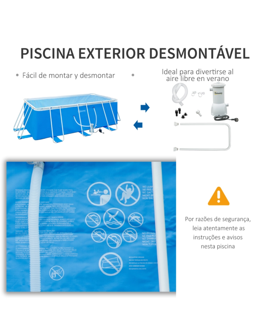 imagem de Piscina Desmontável Tubular 440x240x122cm cor azul 848-030V90BU7