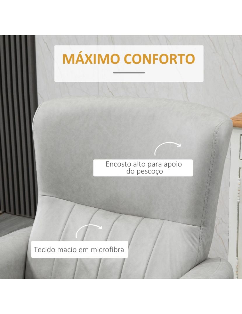 imagem de HOMCOM Poltrona de Massagem Relax Estofada em Tecido Técnico com Reclinação Manual 155° 8 Zonas de Massagem Contolo Remoto Apoio para os Pés e 2 Bolsos Laterais 79x101x96cm Cinza Claro6