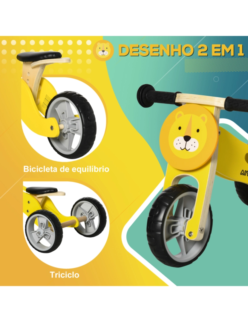 imagem de Bicicleta sem Pedais 60x38x38cm cor amarelo 370-231V00YL4