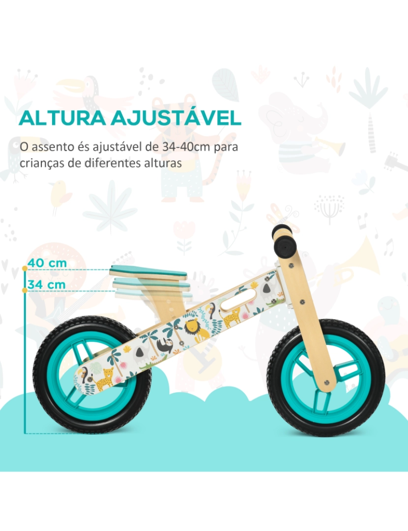 imagem de Bicicleta sem Pedais 87x37x50cm cor azul-turquesa 370-232V00WT4