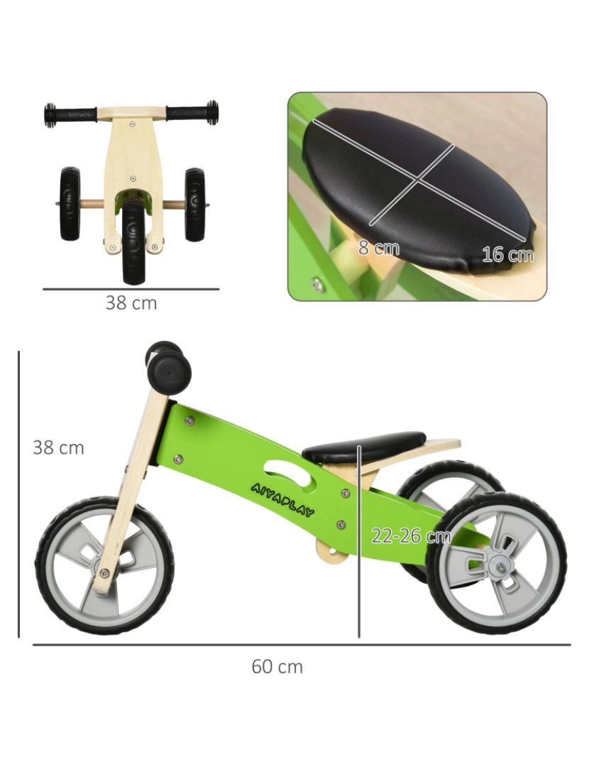 imagem de Bicicleta sem Pedais 60x38x38cm cor verde 370-229V00GN3