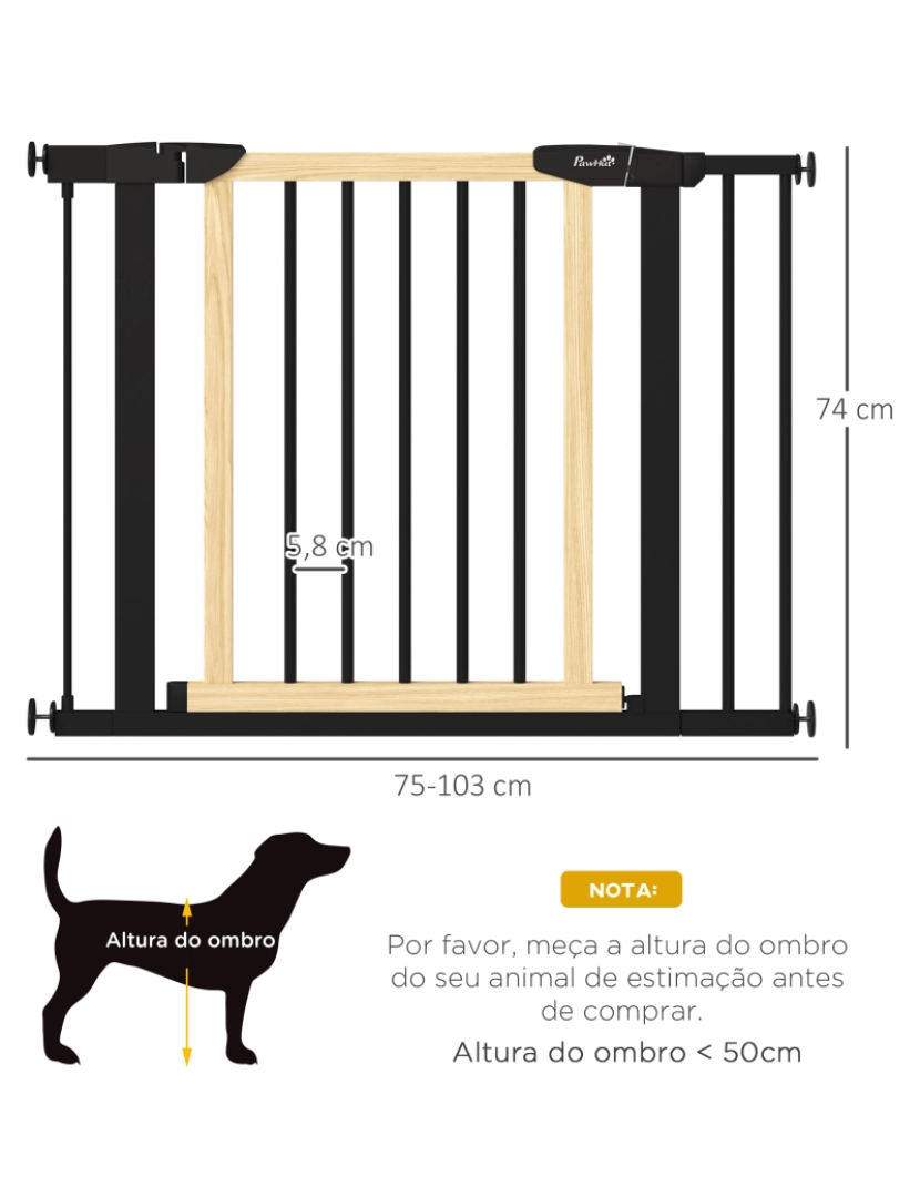 imagem de Barreira de Segurança para Cães 103x2x74cm cor preto e marrom D06-159V01BK3