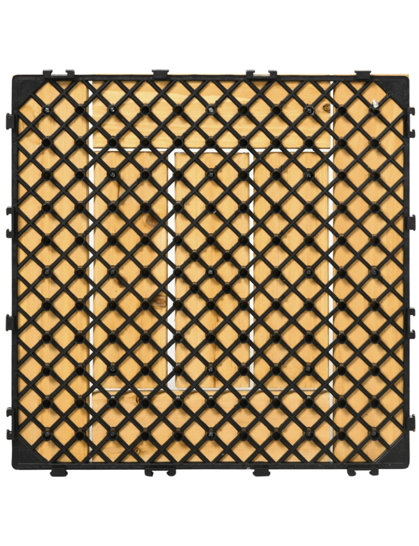 imagem de 27 Peças de Deck de Madeira 30x30x2.5cm cor cor de madeira natural 844-608V00YL8