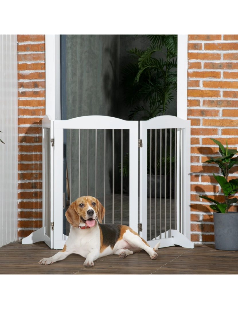 imagem de Barreira de Segurança para Animais de Estimação 154x30x80cm cor branco D06-168V00WT2