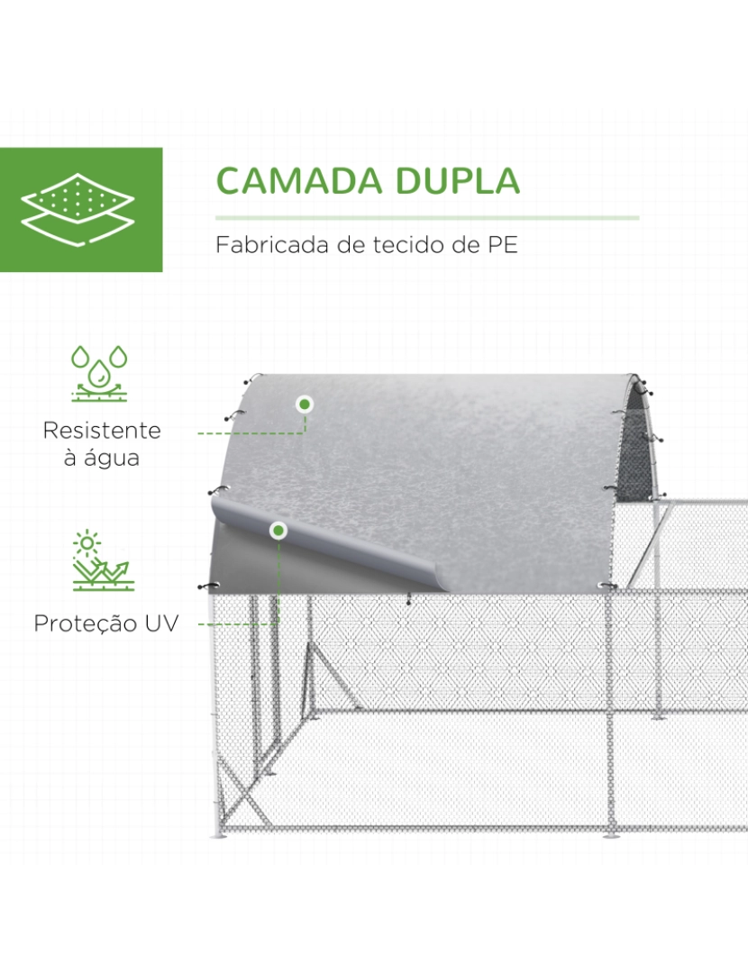 imagem de Galinheiro Exterior 760x280x195cm cor prata D51-339V00SR6