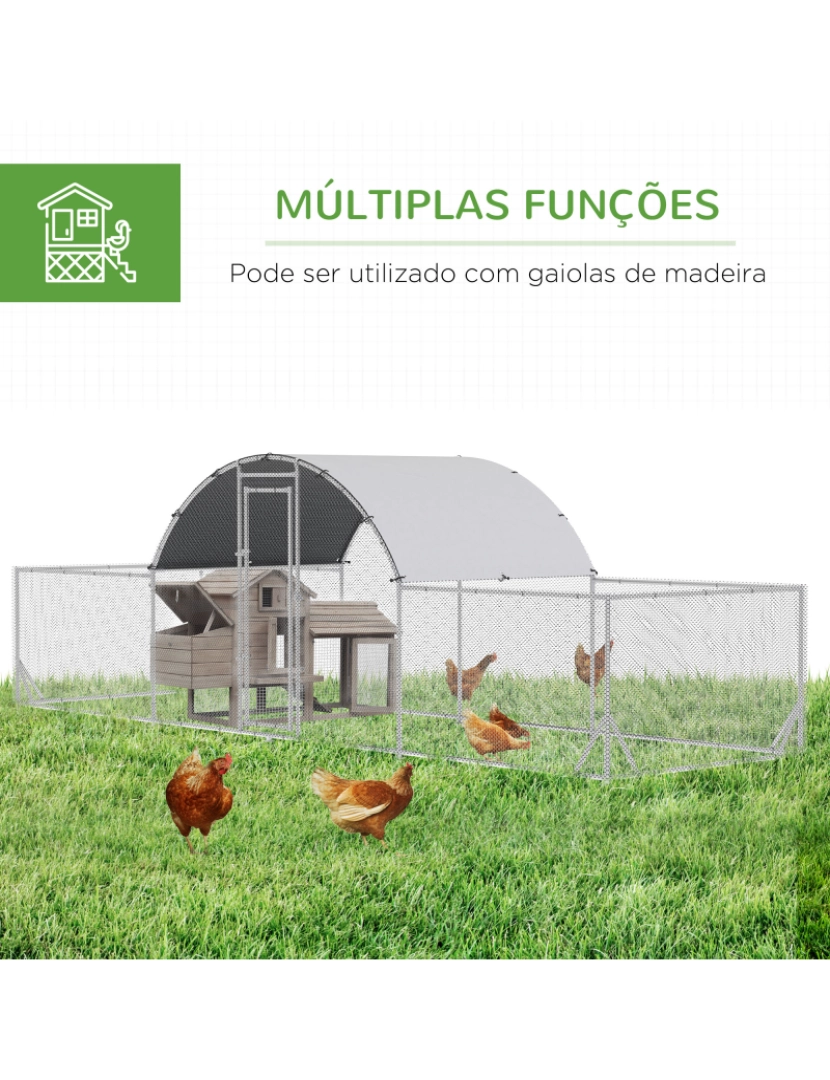 imagem de Galinheiro de Exterior 660x190x195cm cor prata D51-340V00SR7