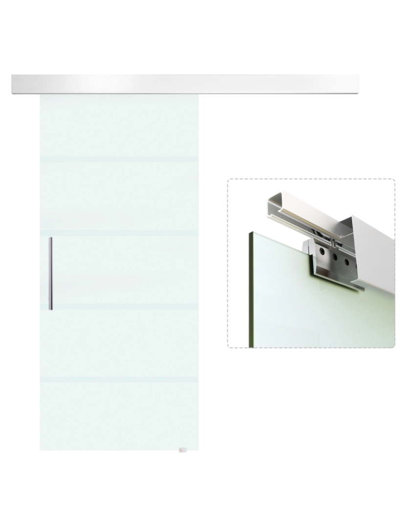 Homcom - Porta de Correr 90x205cm cor traslúcido E7-0002