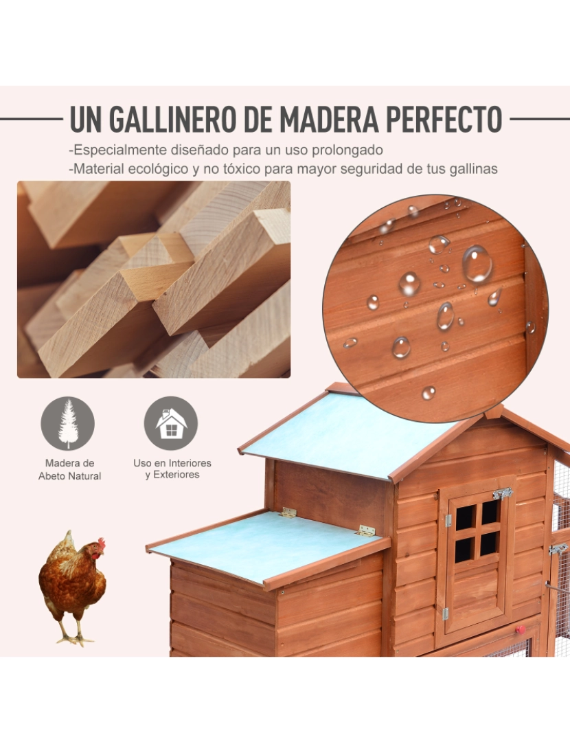 imagem de Gallinero de Madeira 190x66x116cm cor cor de madeira D3-00214