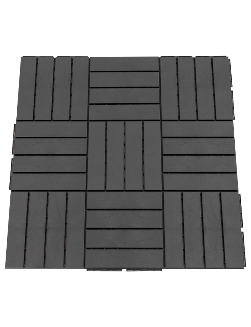 Outsunny - Estrados Quadrados 30x30x2cm cor preto 844-278BK