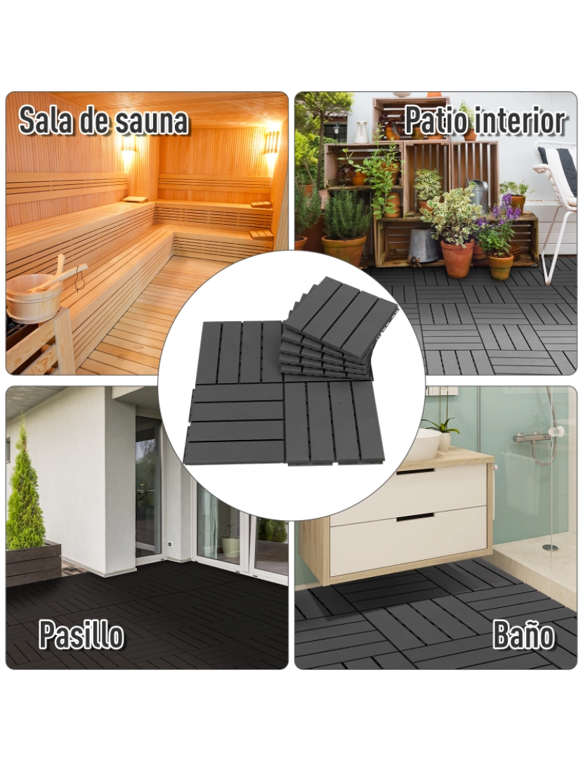 imagem de Estrados Quadrados 30x30x2cm cor preto 844-278BK7