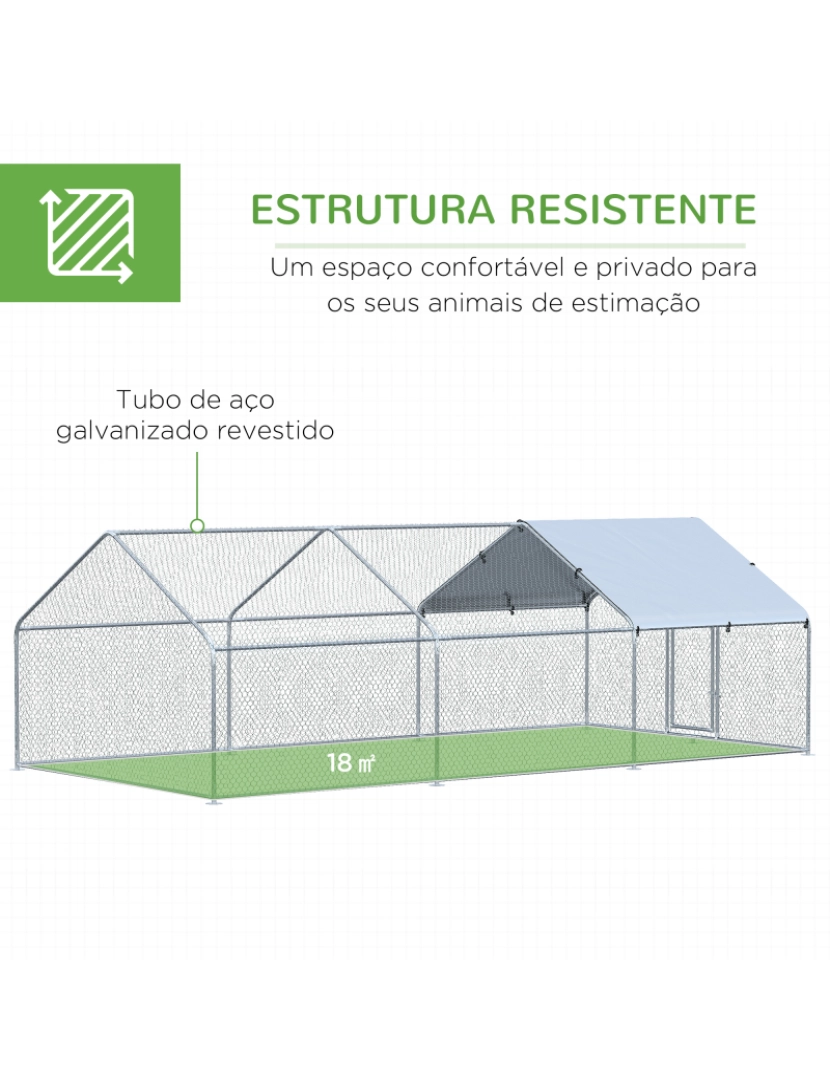 imagem de Galinheiro Exterior 303,5x600x195 cor prata D51-139V026