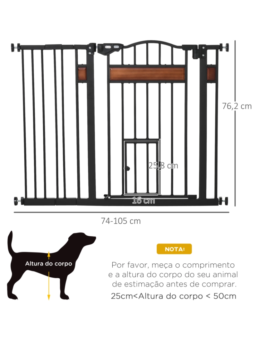 imagem grande de Barreira de Segurança para Cães 74-105x76,2cm cor preto D06-121V013