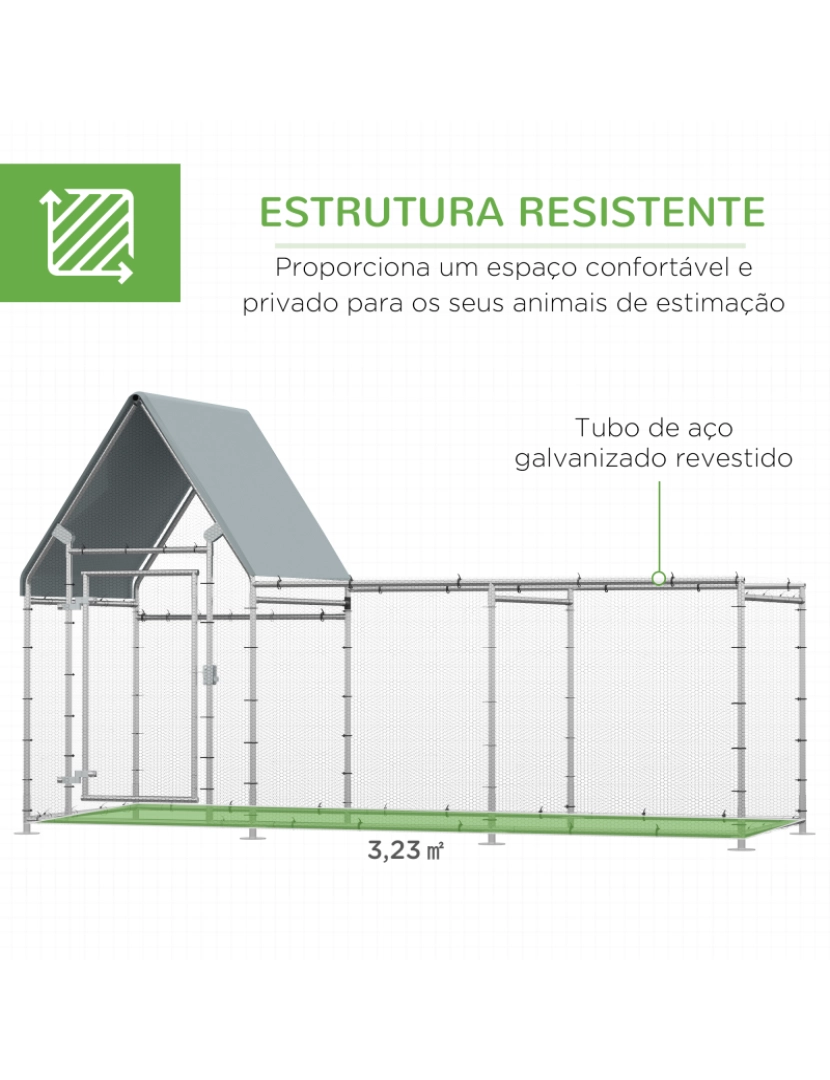 imagem de Galinheiro de Exterior 302x107x172cm cor prata D51-272V016