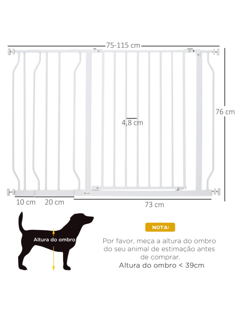 imagem de Barreira de Segurança para Animais de Estimação 73x76cm cor branco D06-109V013
