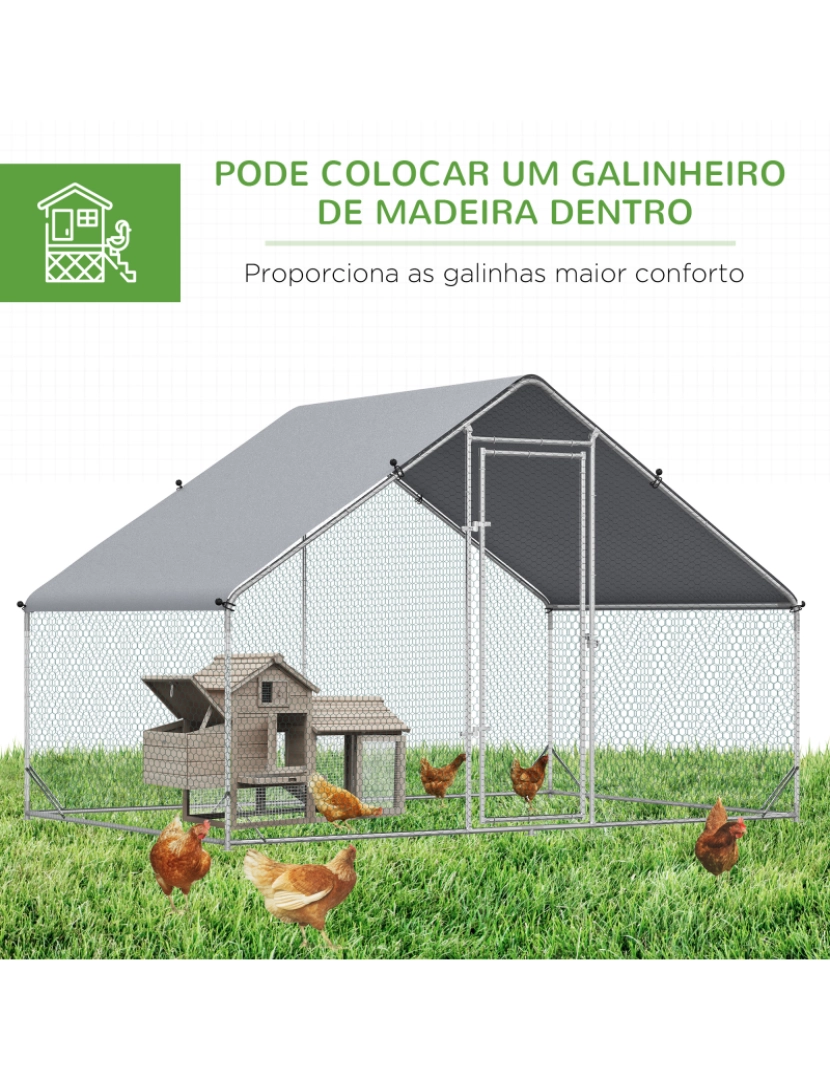 imagem de Galinheiro 300x200x200cm cor prata D51-2775