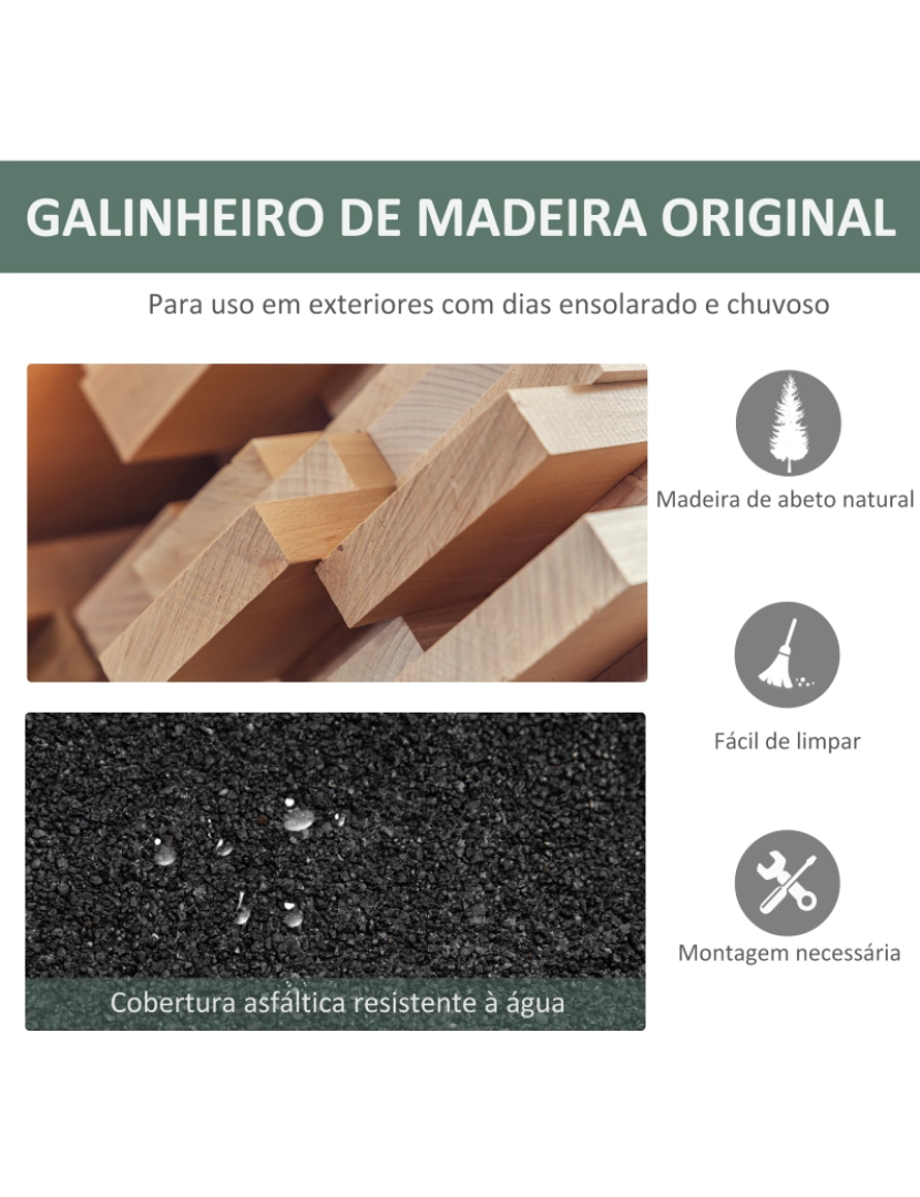 imagem de Galinheiro de Madeira 110x109x124cm cor verde D51-261GN5