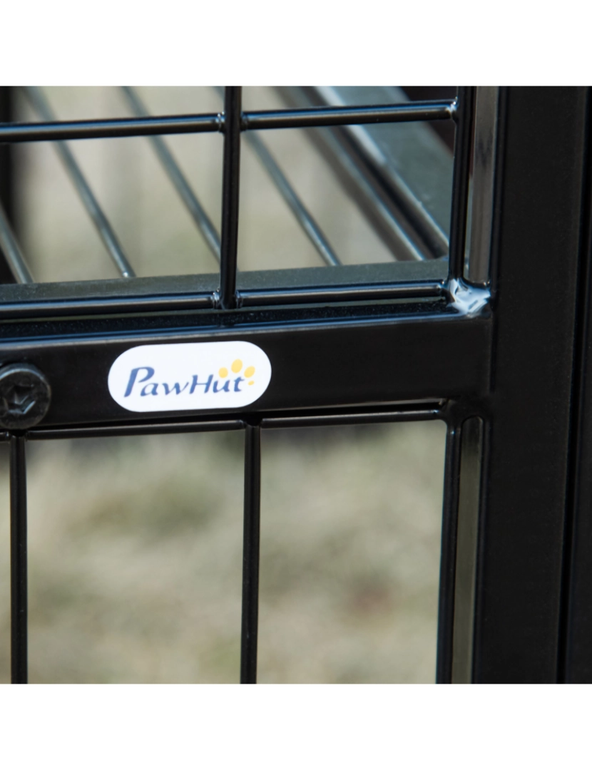 imagem de PawHut Galinheiro de Metal para 6-10 Galinhas Galinheiro Resistente para Exterior com Toldo Grade de Arame Ninho Múltiplas Portas e Plataforma 200x165,5x103cm Preto e Azul10