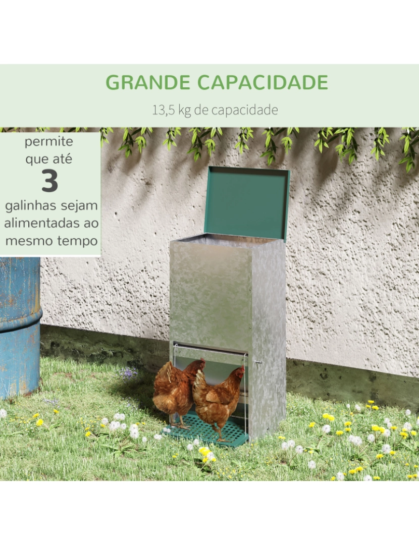 imagem de Comedouro para Aves 33,5x38,5x66cm cor prata D51-2404