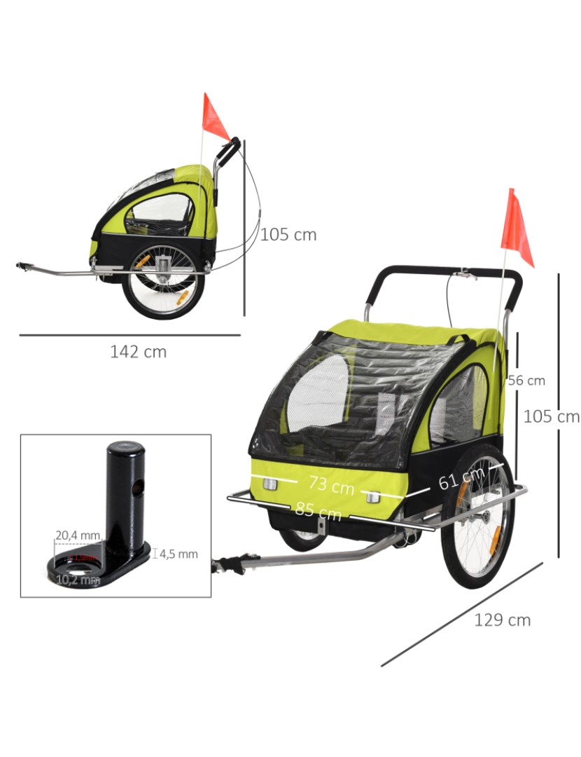 imagem de Rolo de treinamento bicicleta 142x85x105cm cor verde e preto 5664-10993