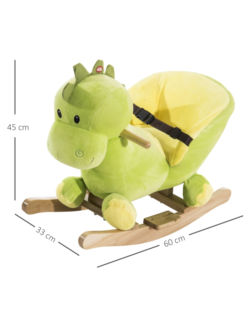 imagem de Cavalo de Baloiço 60x33x45cm cor verde 330-0133